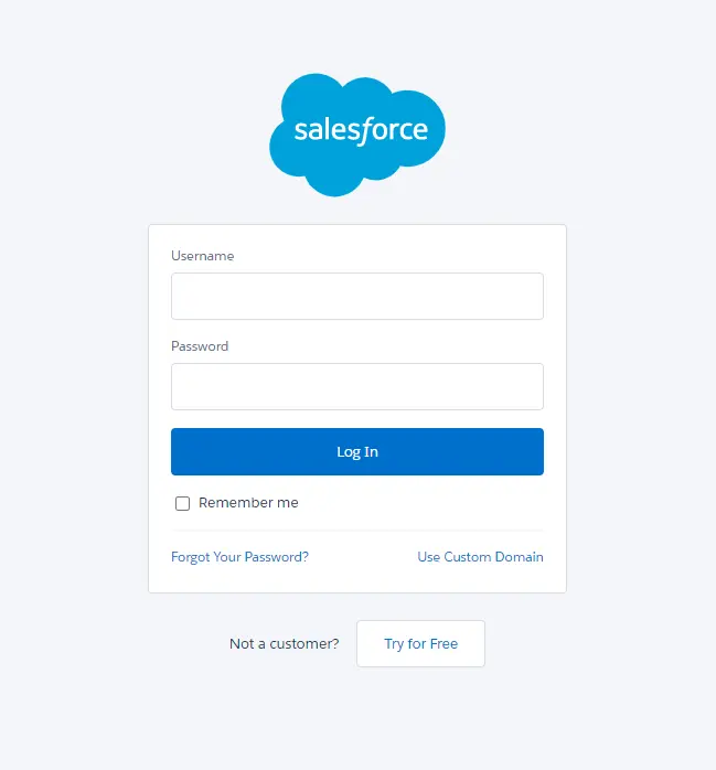 SyncGene Salesforce source login screen for Enterprise synchronization
